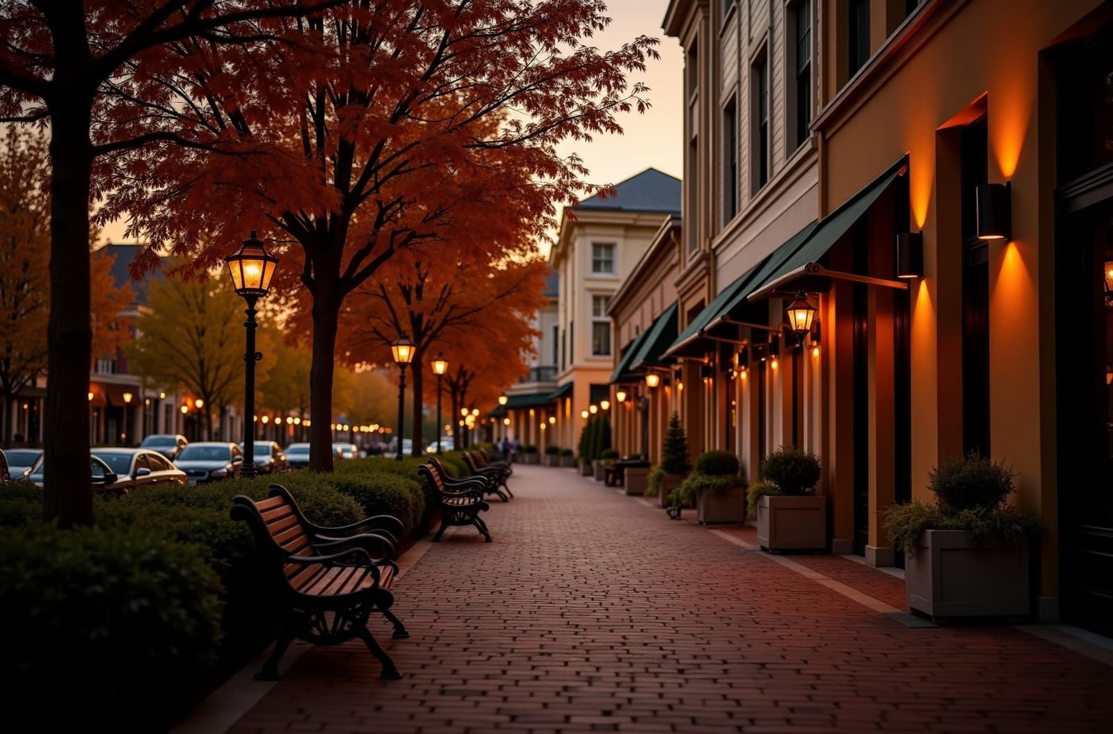 Salem, NH — autumn foliage over historic town center